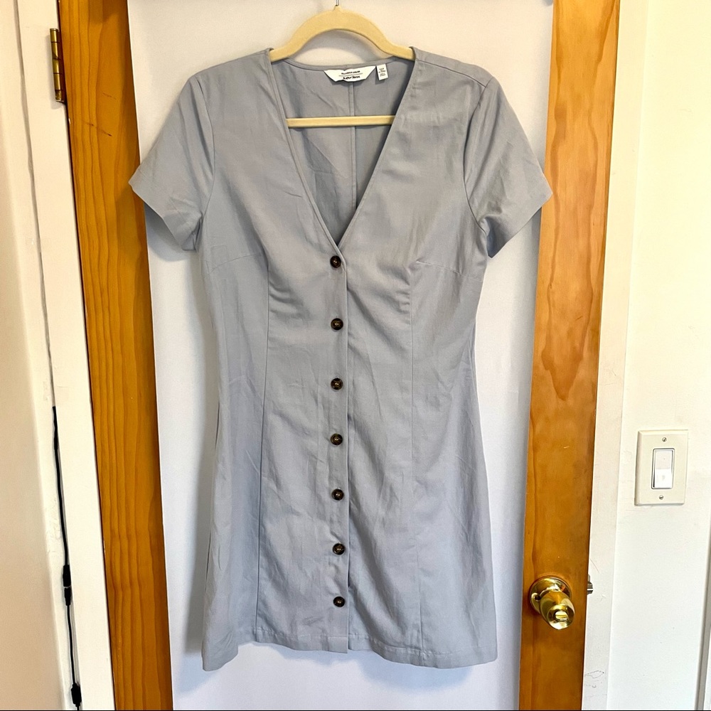 & Other Stories- Light Blue Button Up Mini Dress (worn once)